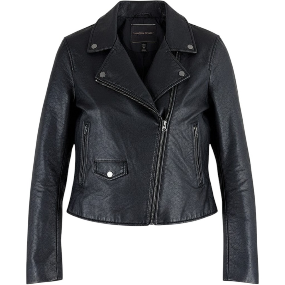 Victoria's Secret Moto Jacket L Black Faux Leather Biker Edgy Rocker Core
